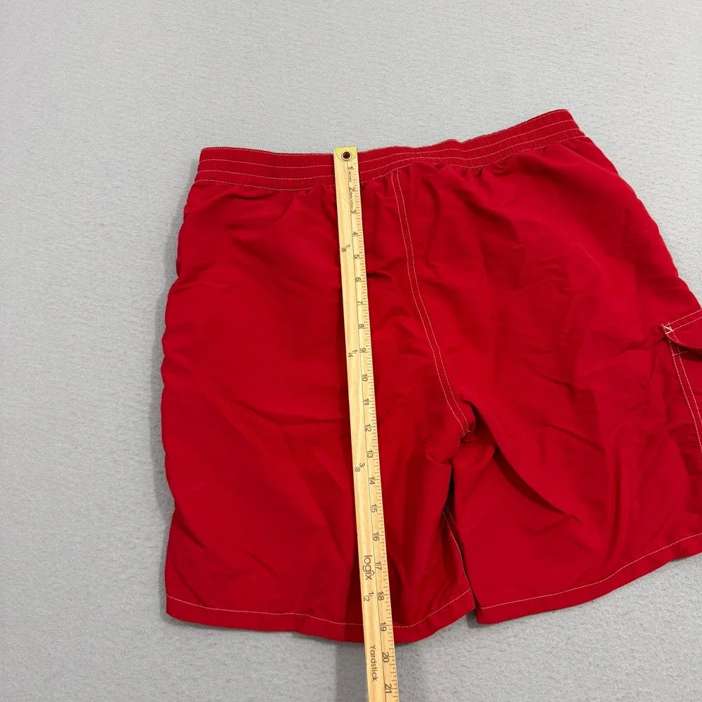 Polo Ralph Lauren Swim Trunks Large Red Traveler Board Shorts Cargo Pocket Pony